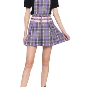 HOT TOPIC/ PINK & PURPLE PLAID SKIRTALL